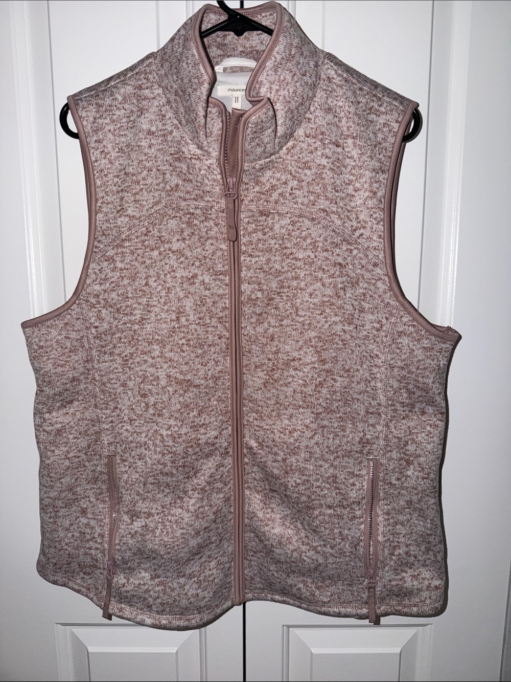 Maurices Dusty Pink Heathered Zip-Up Vest